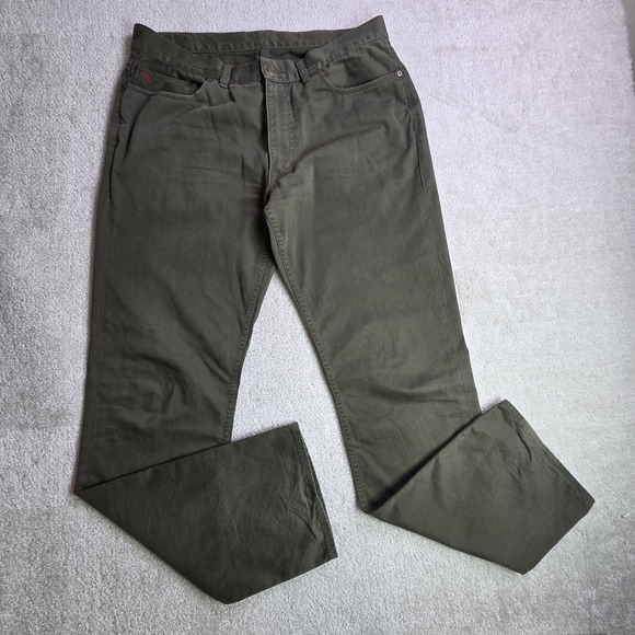 Polo Ralph Lauren Pants Authentic Dungarees Men's Sz 36x34 Green Straight Leg - Picture 1 of 11